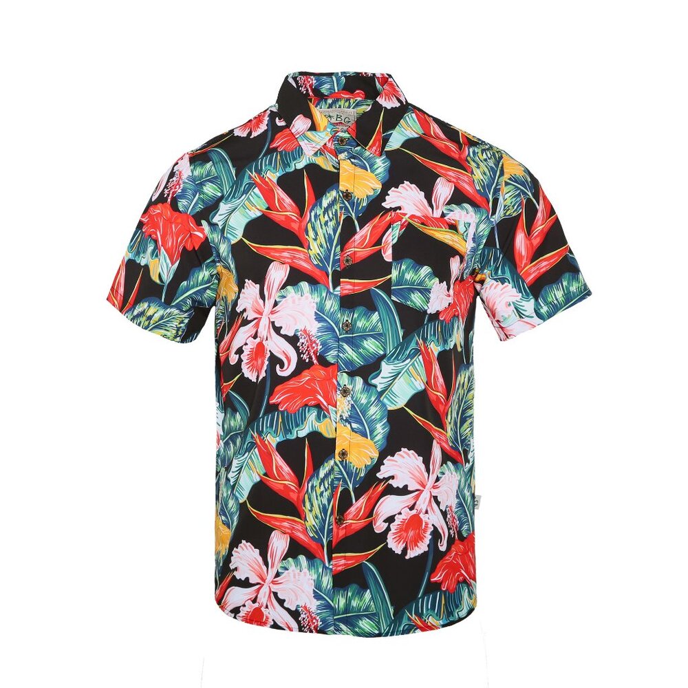Floral Casual Button Down Shirts Short Sleeve Hawaiian Shirt for Men
